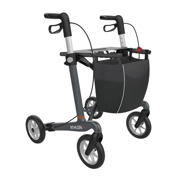 Carbon-Rollator Athlon SL Komfort L in grau links-angewinkelt