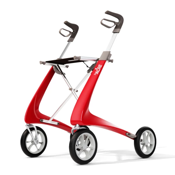Carbon-Rollator Ultralight in erdbeerrot