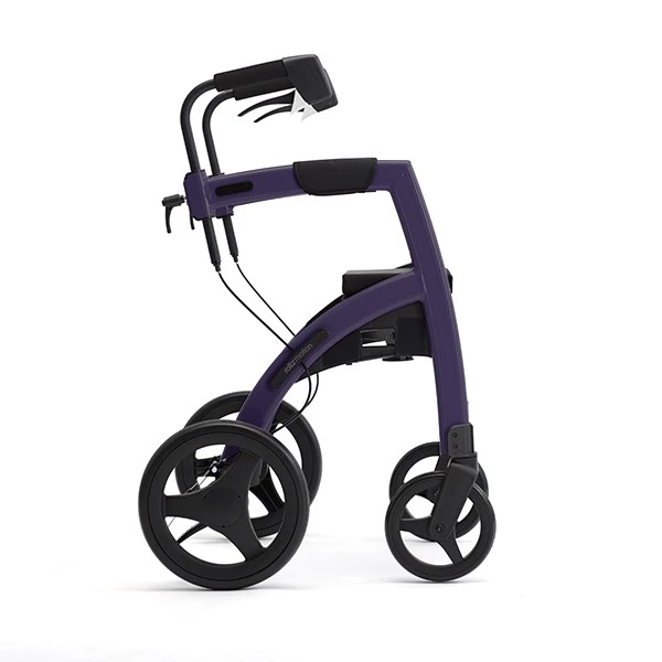 Rollz Motion² 2in1 Rollator Rollstuhl dark purple in Seitenansicht