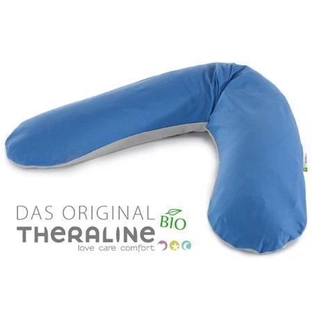 Theraline Das Original Stillkissen BIO Baumwolle Mittelblau