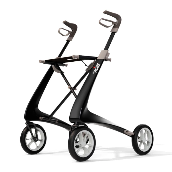 Carbon-Rollator Ultralight in schwarz von der Front