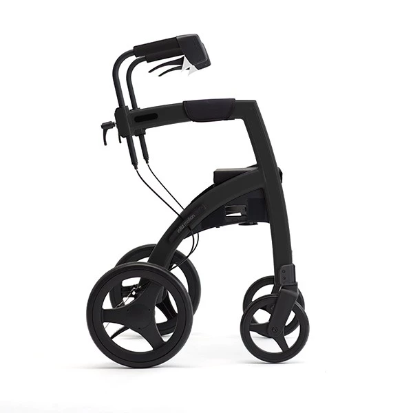 Rollz Motion² 2in1 Rollator Rollstuhl matt black in Seitenansicht