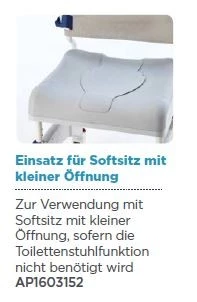 Maße des Aquatec Ocean Ergo Einsatzes für Softsitz mit kleiner Öffnung