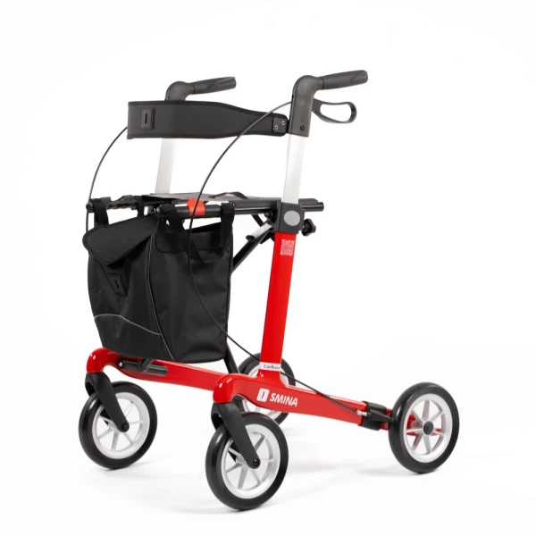SMINA Carlbon Carbon Rollator Racing Red Frontansicht