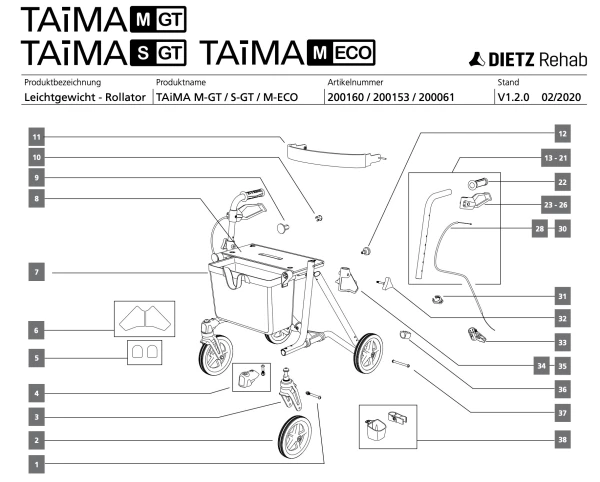 Dietz Ersatzteile für TAiMA M-GT