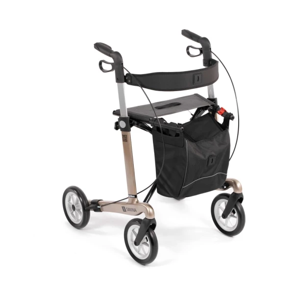 SMINA Carlbon Carbon Rollator Champagner Gold Frontansicht
