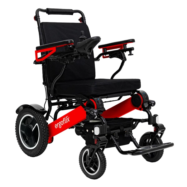 Ergoflix® LX Elektro-Rollstuhl 6km/h, Bed. rechts, rot