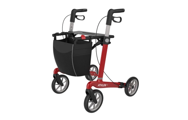 Carbon-Rollator Athlon SL Komfort M in rot links-angewinkelt
